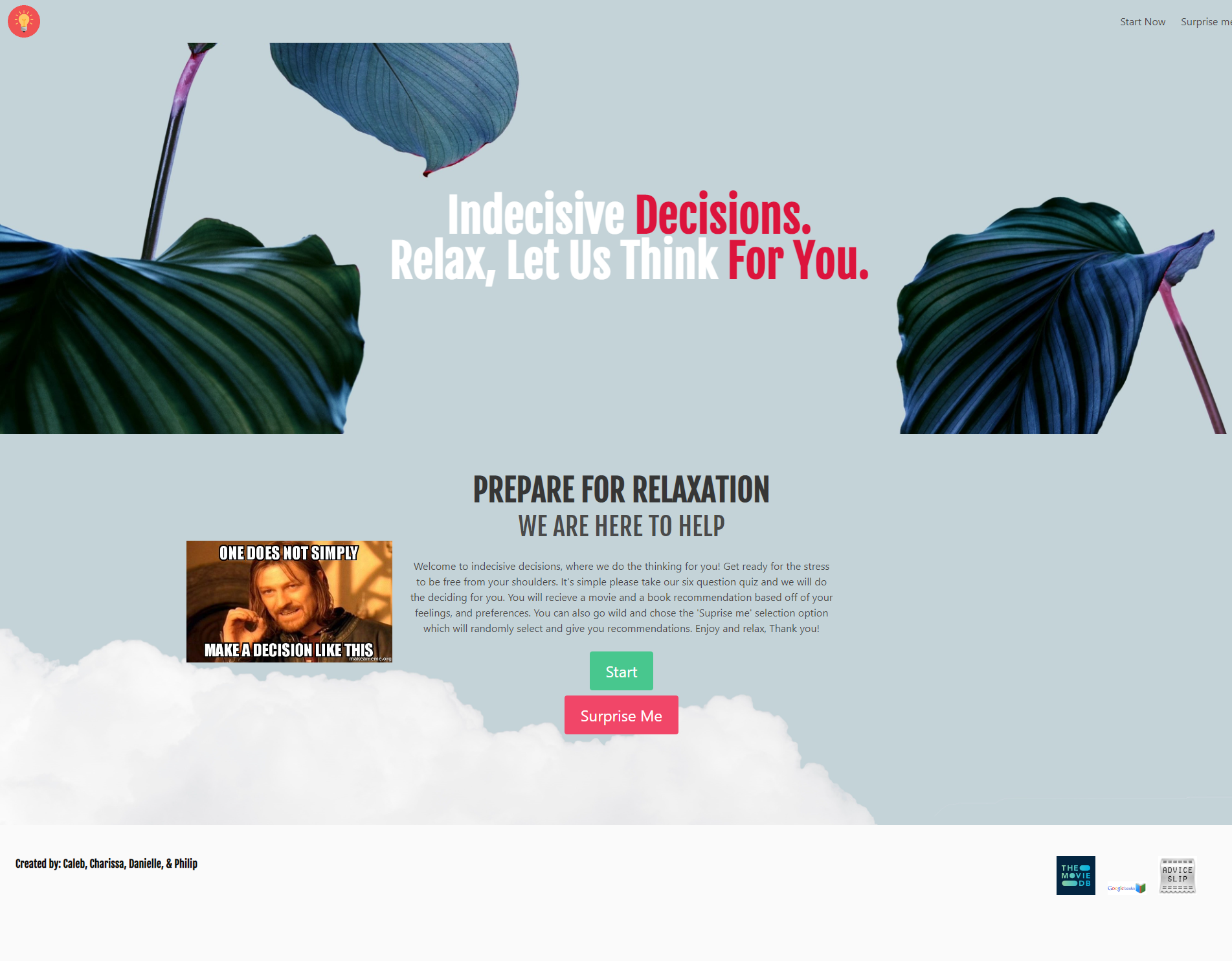 snippet of my project Indecisive Decisions